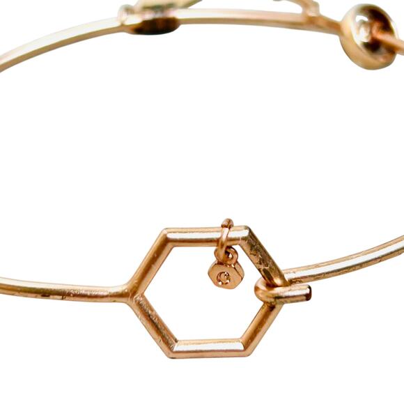 Origami Owl Rose Gold Vermeil Choose Happy Charm Bangle Bracelet - Picture 3 of 5